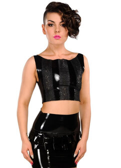 Zwart latex topje