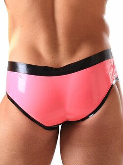 Zwarte roze latex hipster