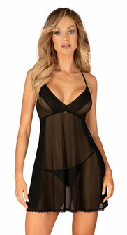 Zwart transparante babydoll