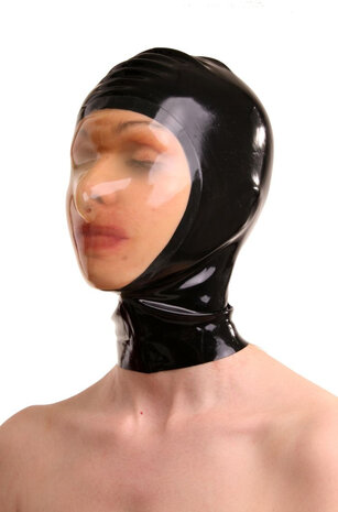 Latex masker met transparant gezichtsveld