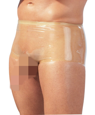 Transparante latex boxershorts met penishuls