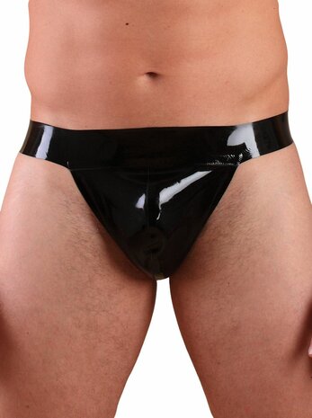 Zwarte Latex jock strap