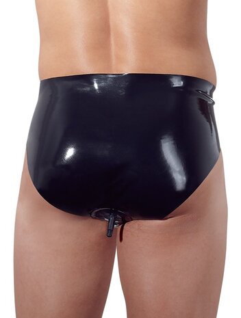 Latex slipje met anaal plug